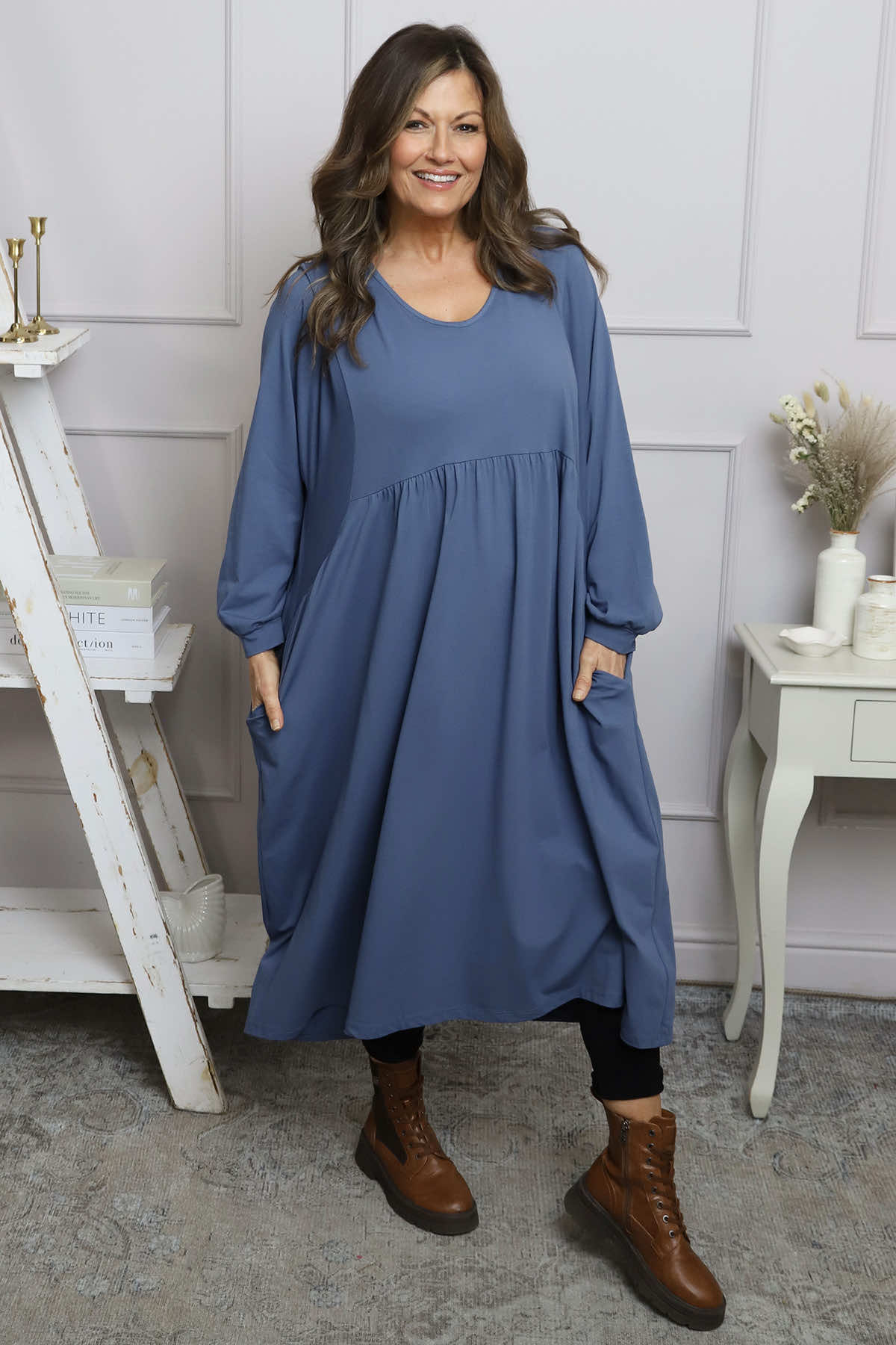 Eliza Cotton Dress Blue