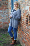 Brooklyn Tie Knitted Cardigan Mid Grey