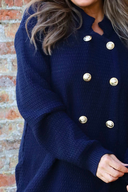 Belinda Knitted Cardigan Navy - Image 3