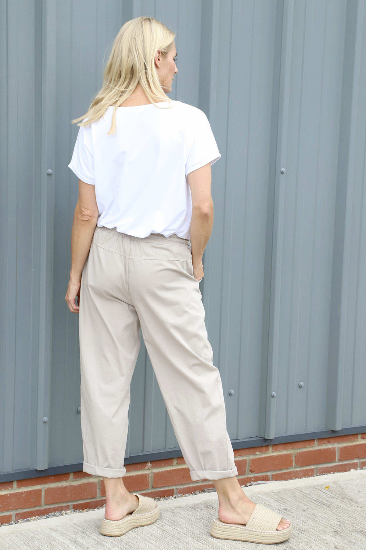 Bethany Cotton Trousers Stone