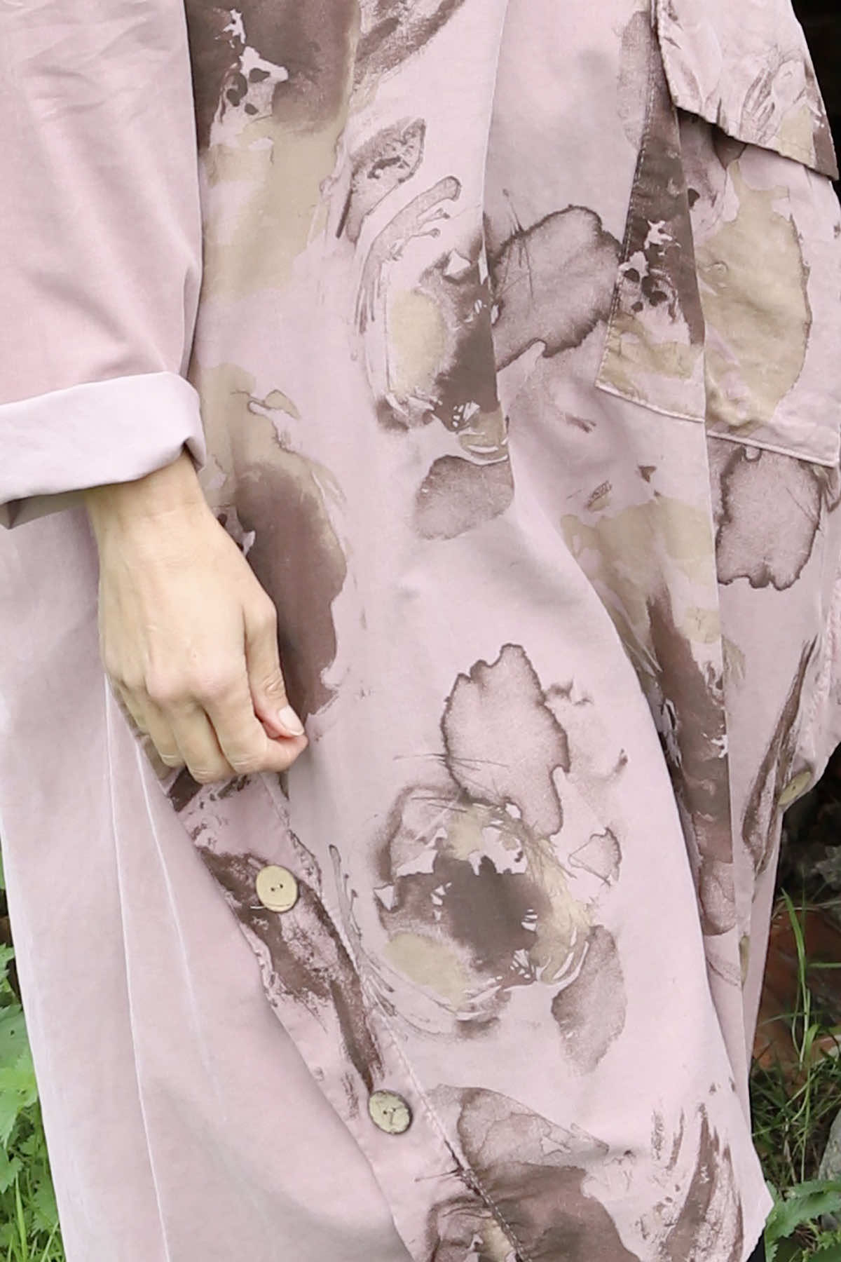 Esther Button Detail Needlecord Dress Mauve