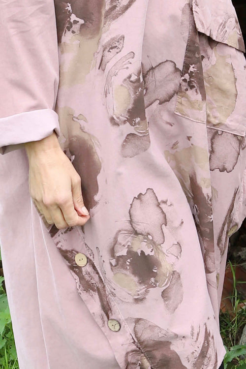 Esther Button Detail Needlecord Dress Mauve - Image 3