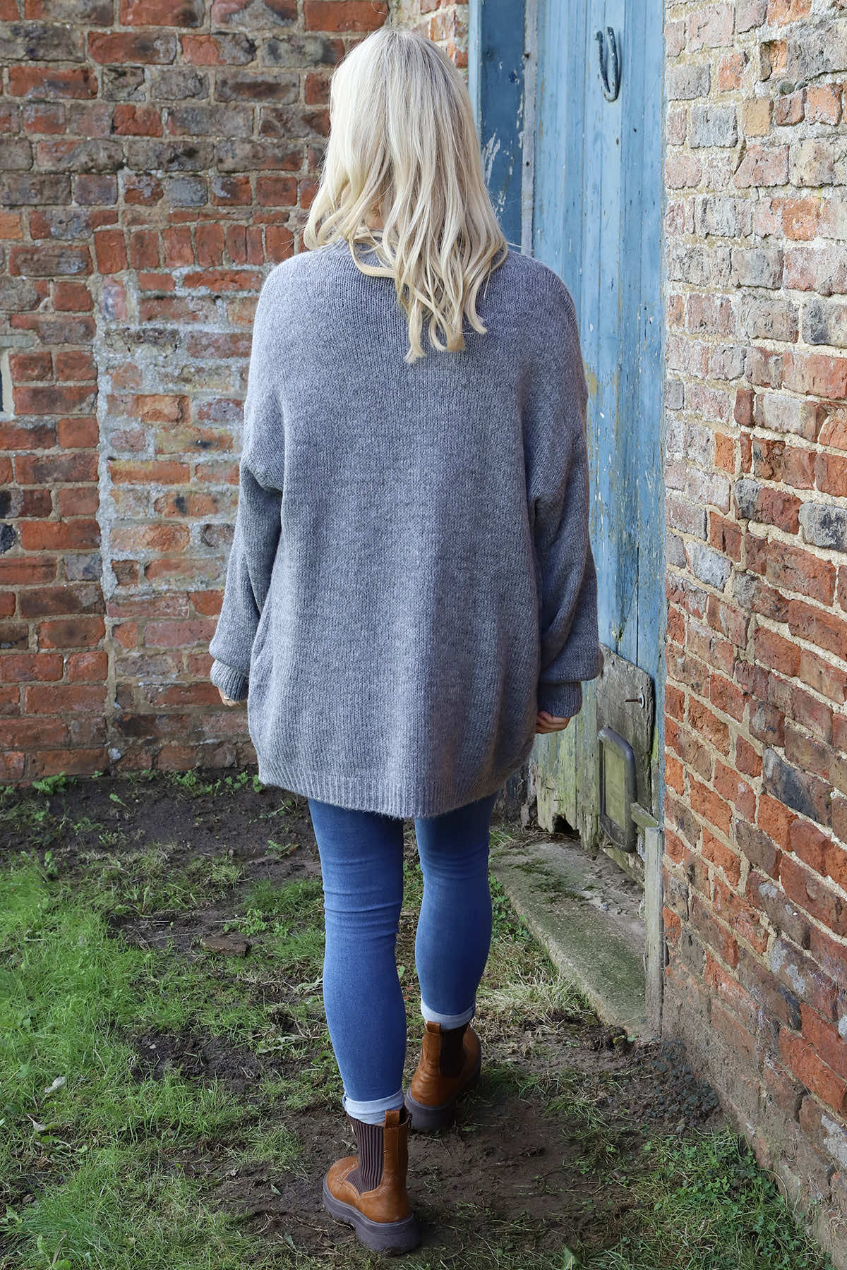 Brooklyn Tie Knitted Cardigan Mid Grey