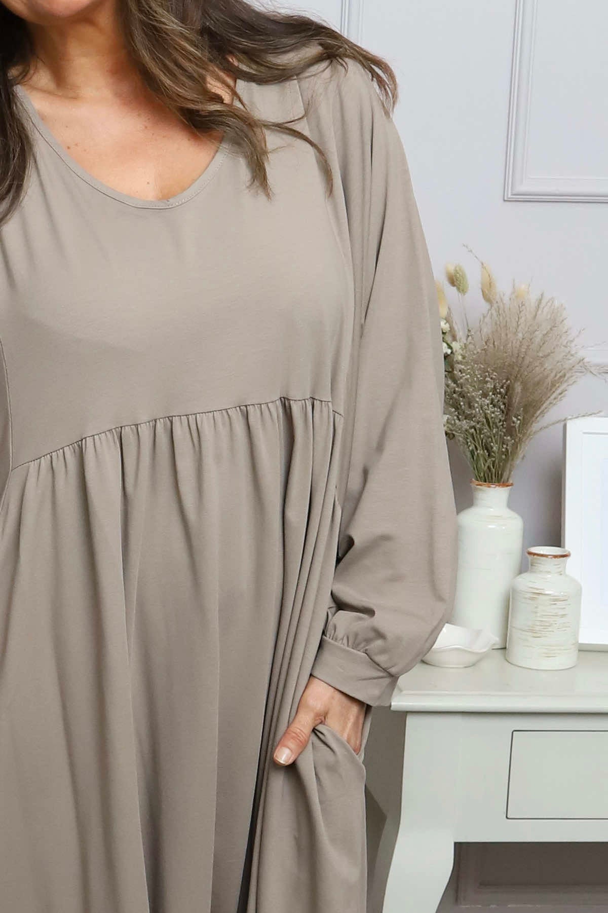 Eliza Cotton Dress Mocha