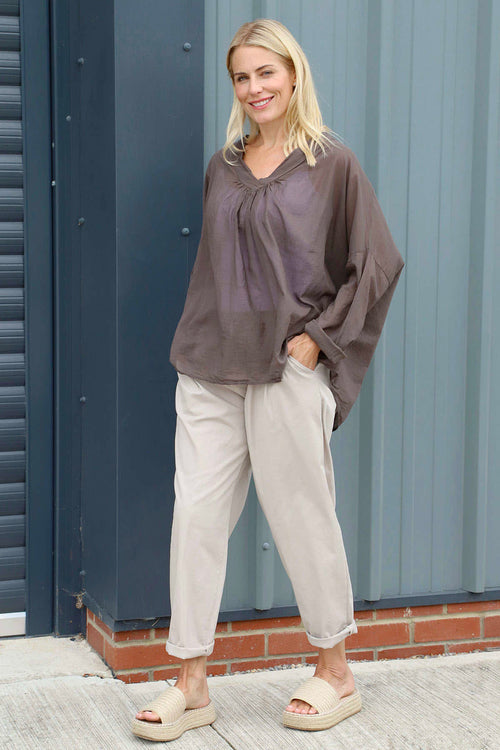 Bethany Cotton Trousers Stone