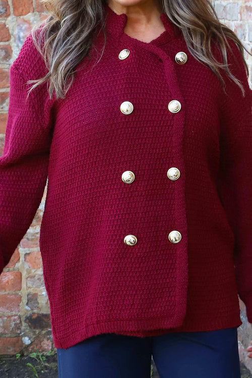 Belinda Knitted Cardigan Wine - Image 3