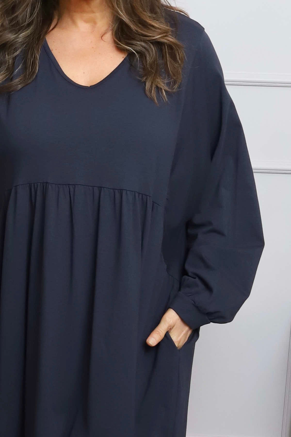 Eliza Cotton Dress Navy