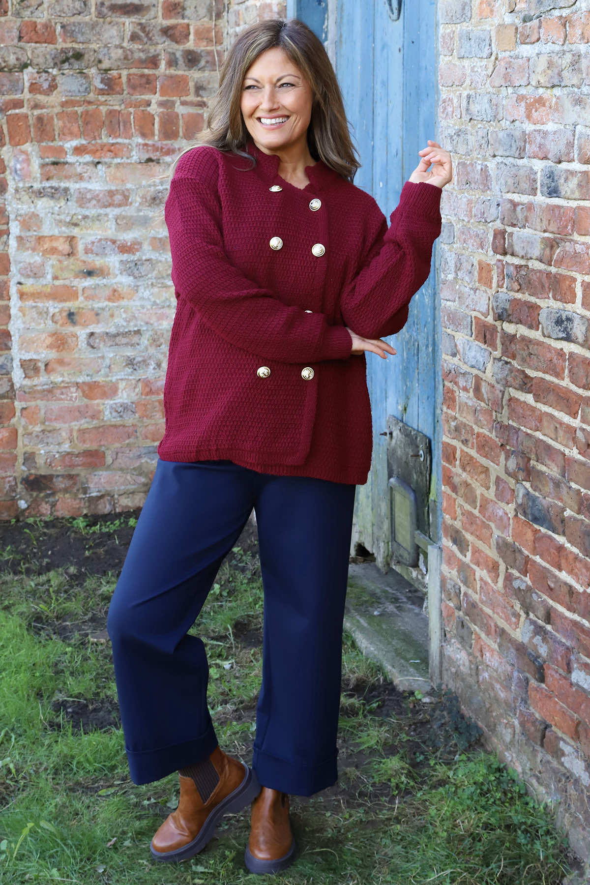 Belinda Knitted Cardigan Wine