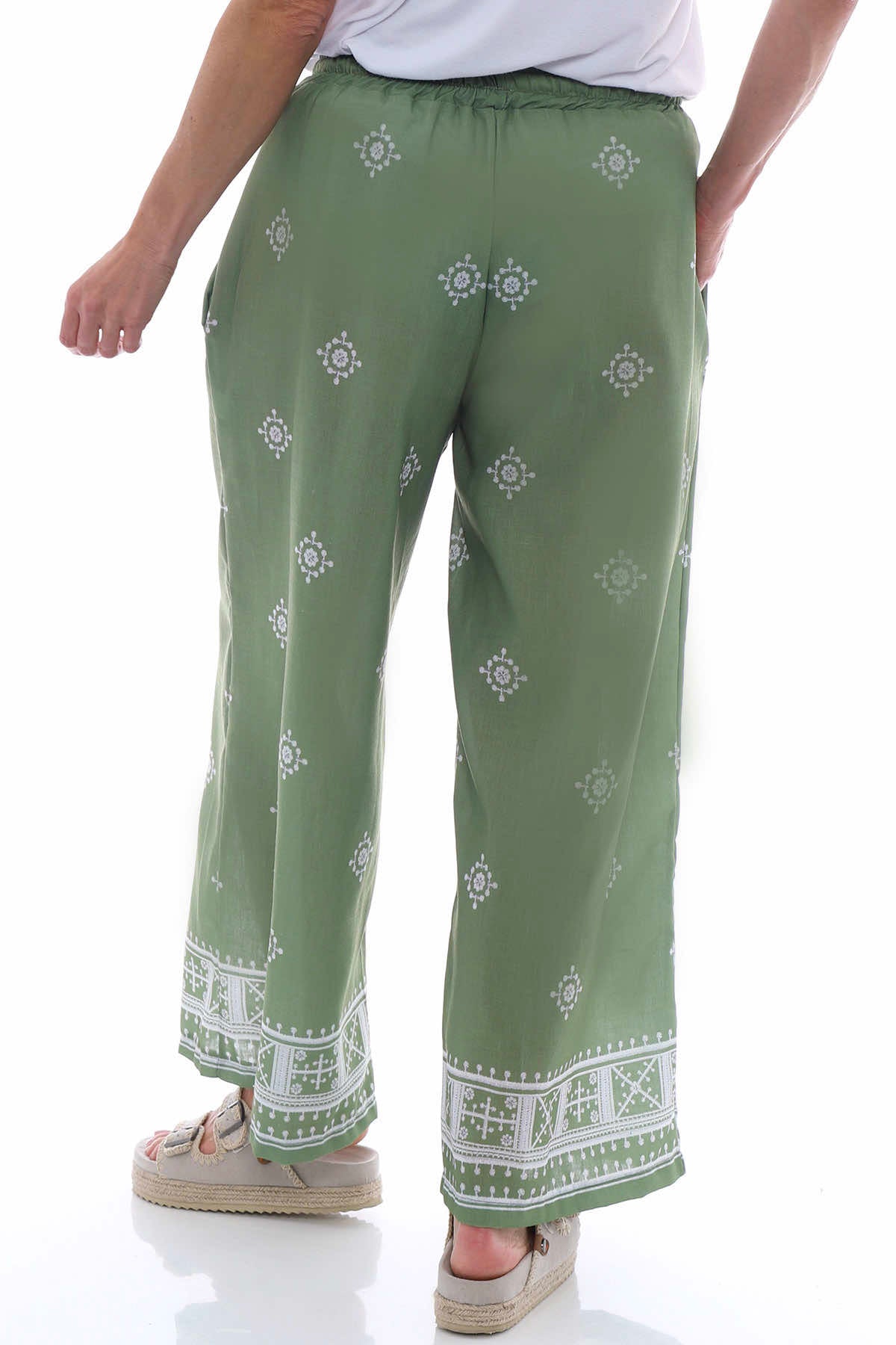 Fazara Print Trousers Khaki
