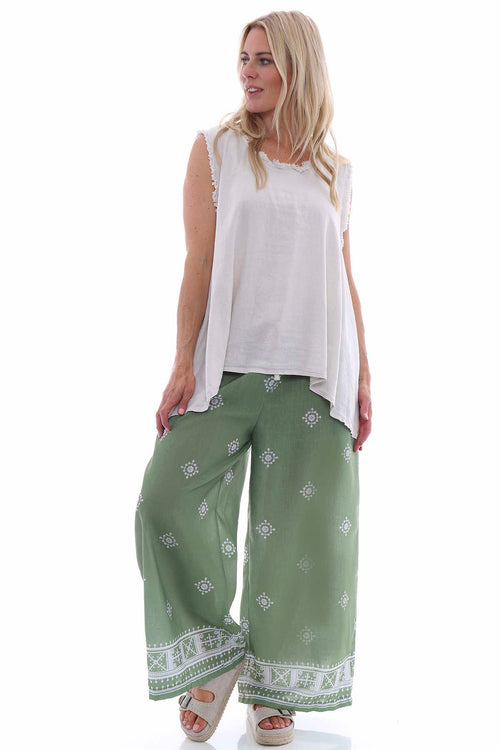 Fazara Print Trousers Khaki - Image 6