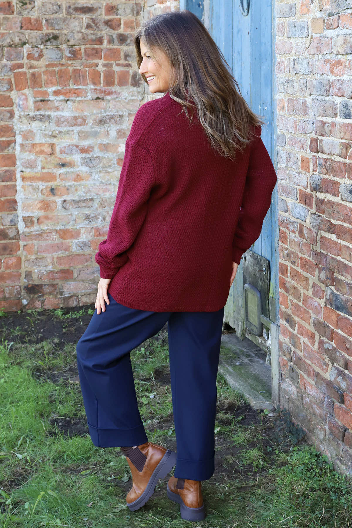 Belinda Knitted Cardigan Wine