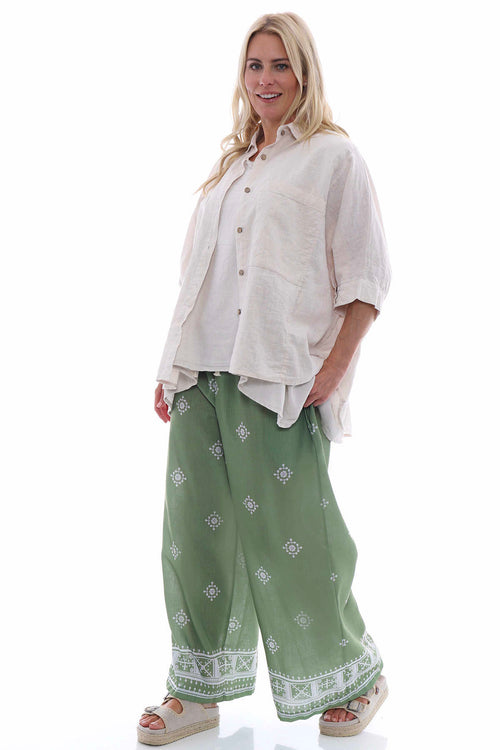 Fazara Print Trousers Khaki - Image 3