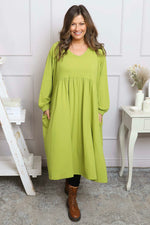 Eliza Cotton Dress Lime Lime - Eliza Cotton Dress Lime