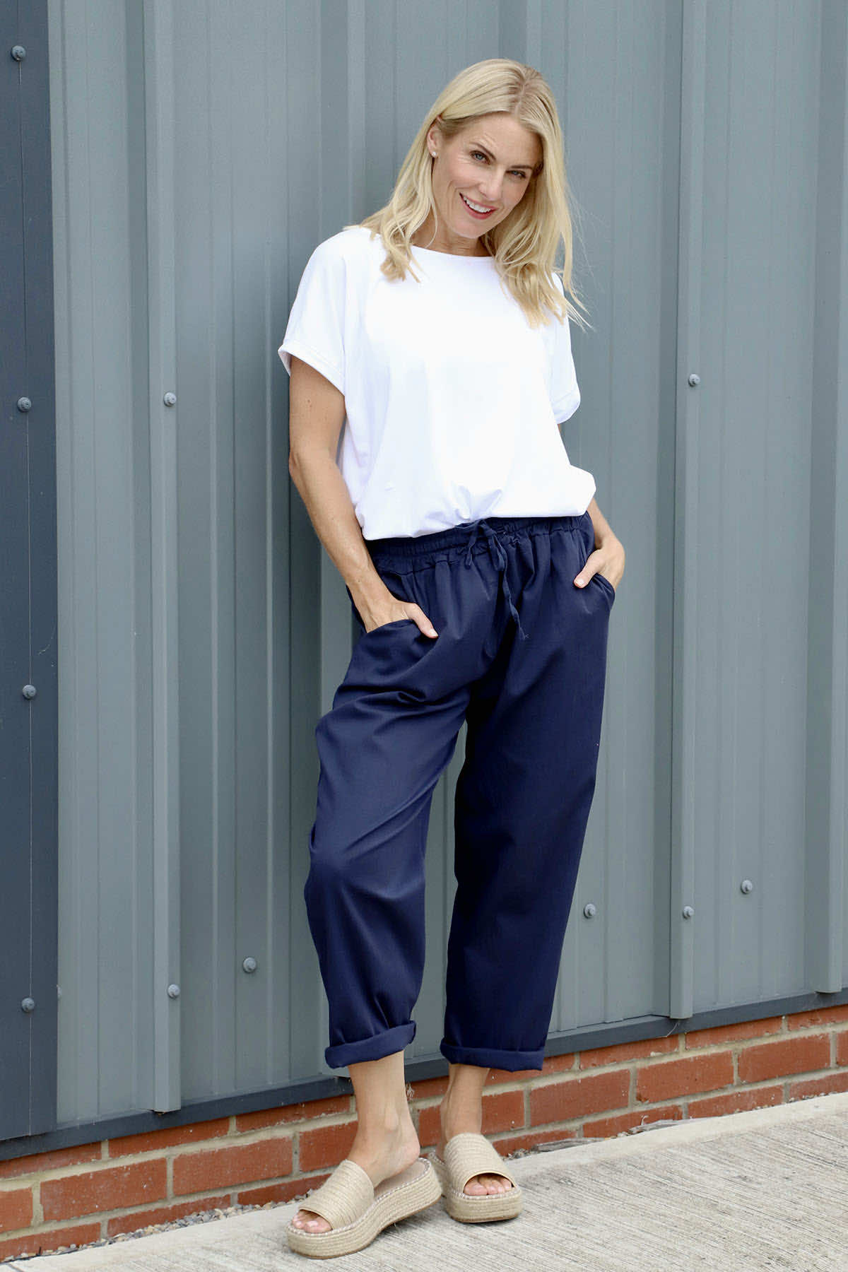 Bethany Cotton Trousers Navy
