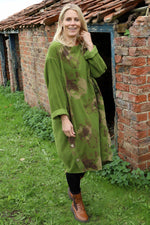 Esther Button Detail Needlecord Dress Olive Olive - Esther Button Detail Needlecord Dress Olive
