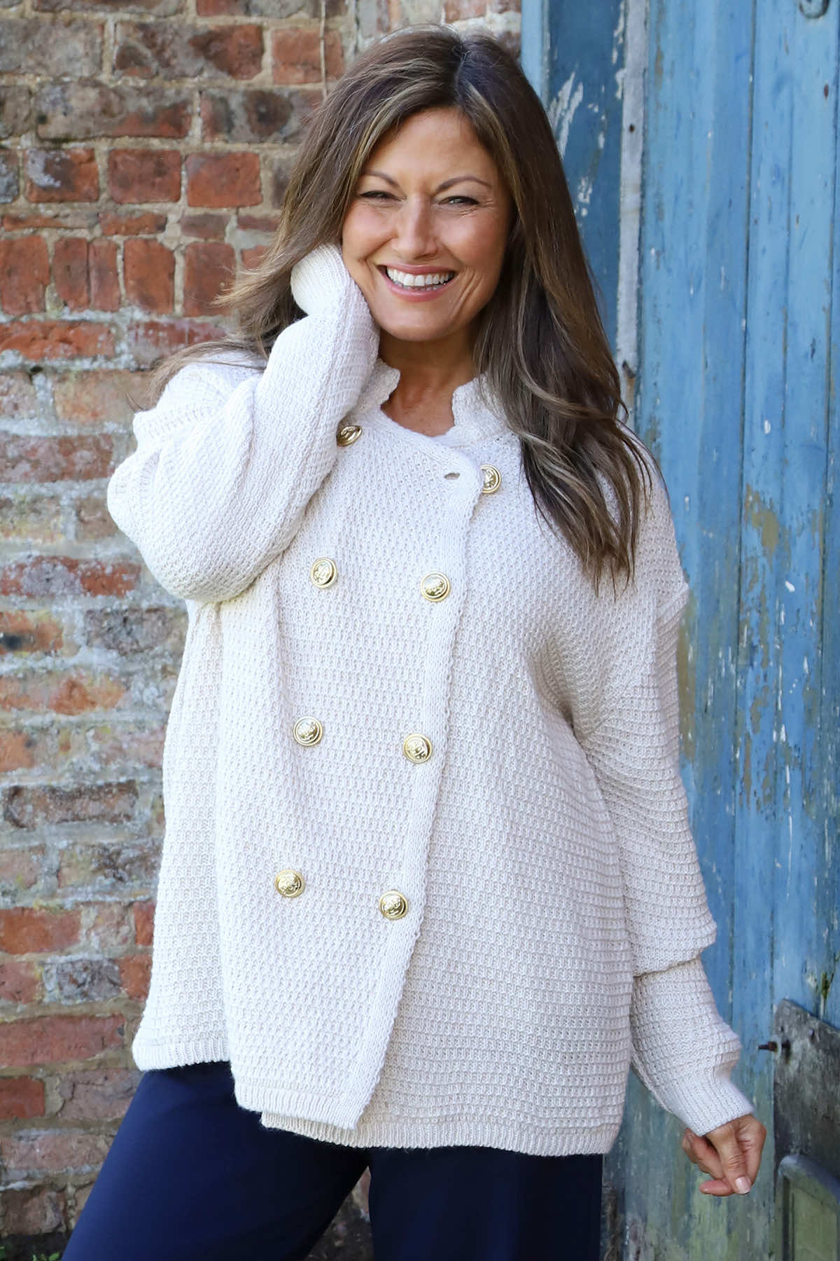 Belinda Knitted Cardigan Stone