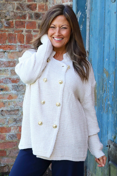 Belinda Knitted Cardigan Stone