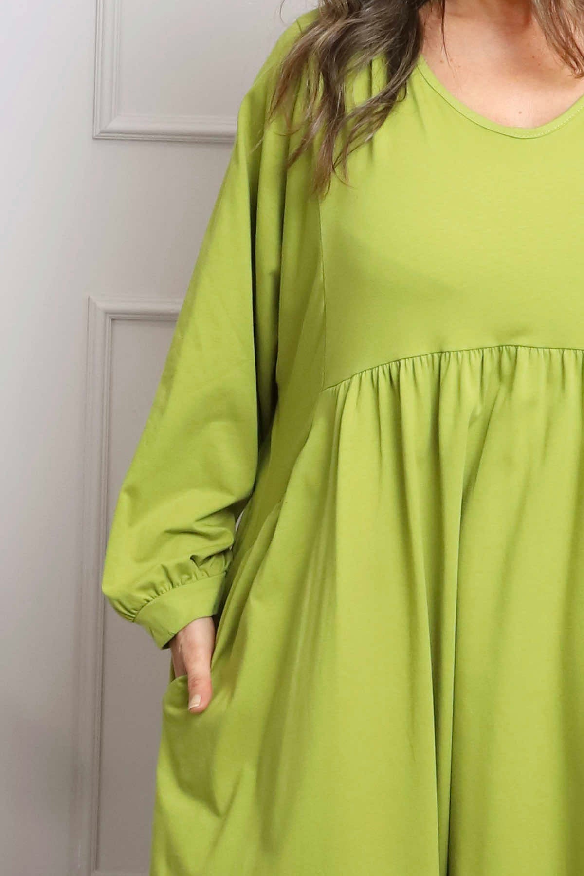 Eliza Cotton Dress Lime