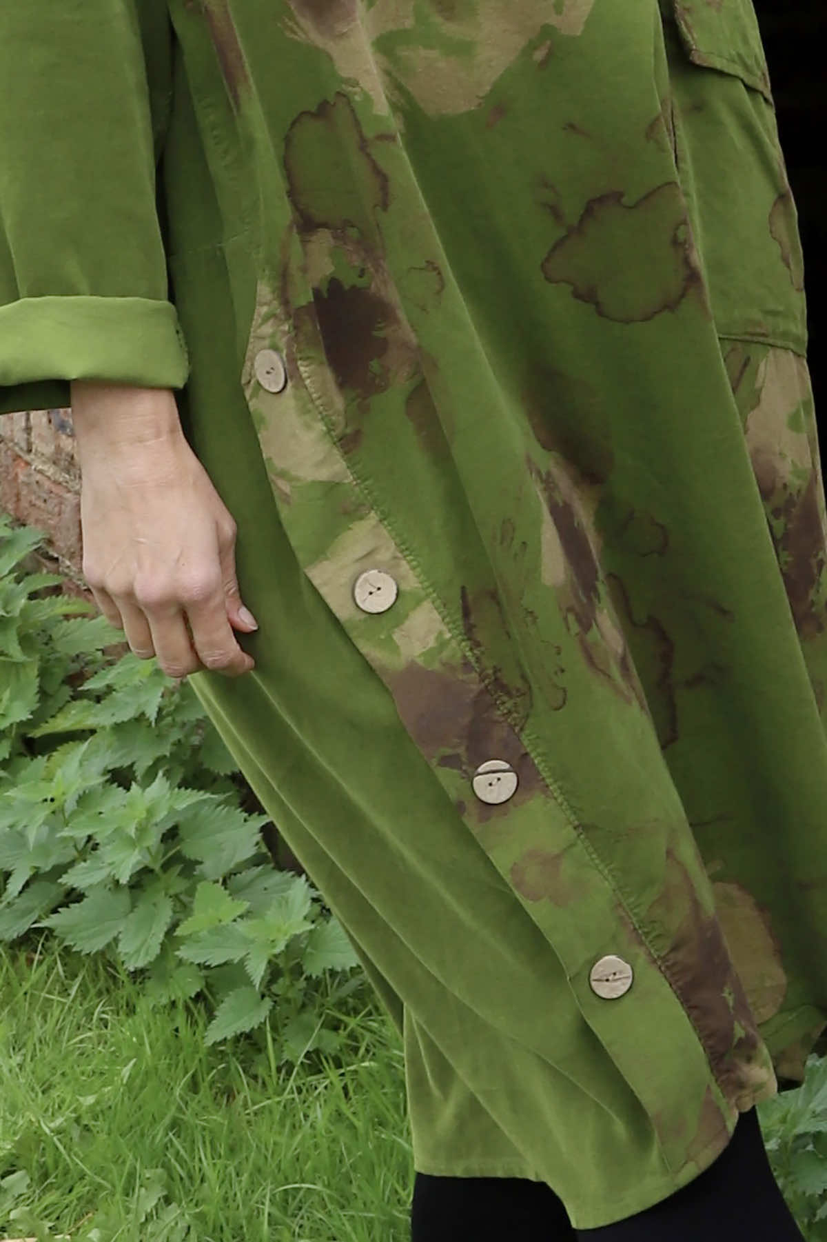 Esther Button Detail Needlecord Dress Olive