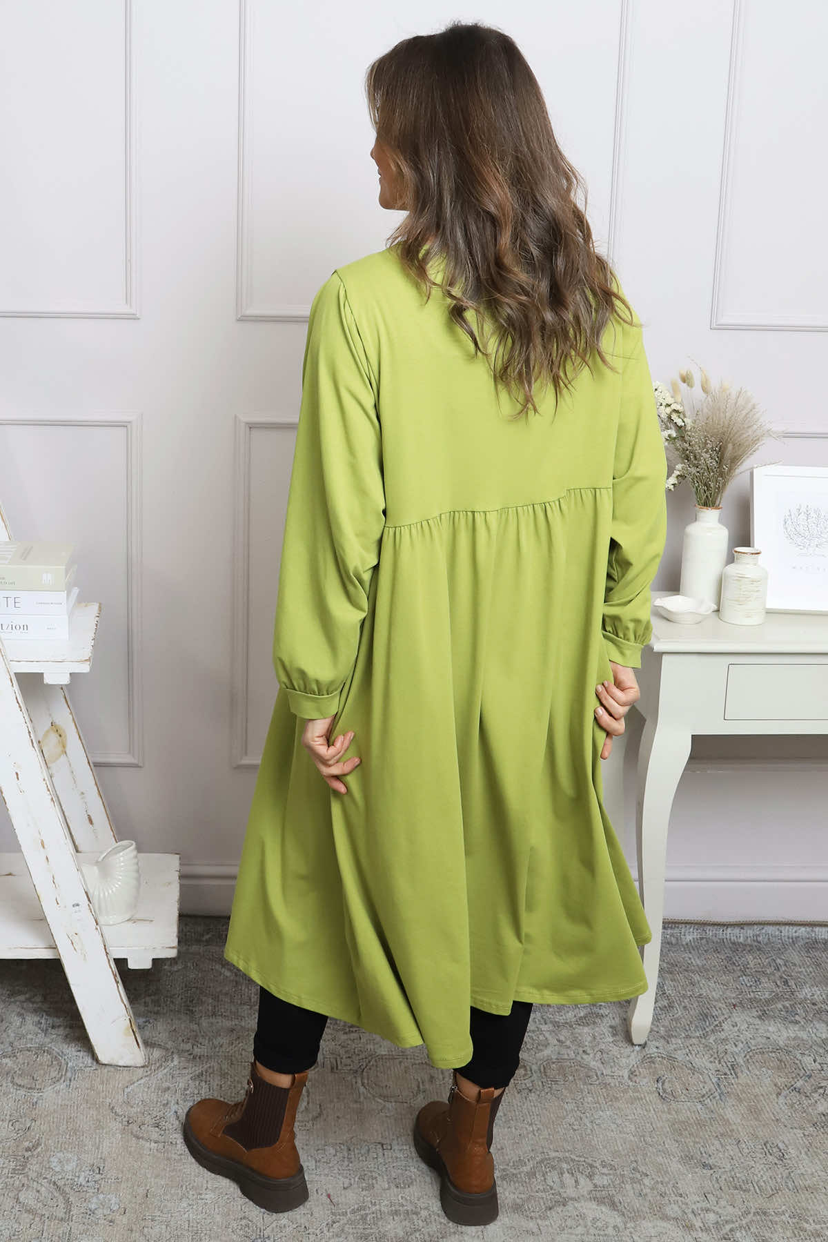 Eliza Cotton Dress Lime