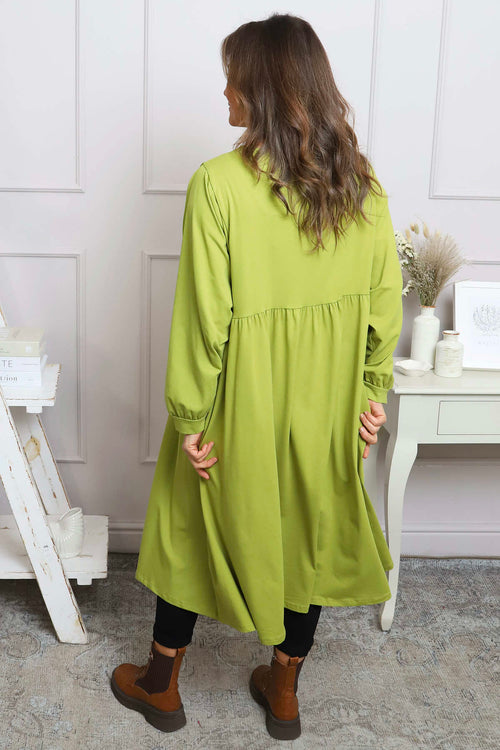 Eliza Cotton Dress Lime - Image 4
