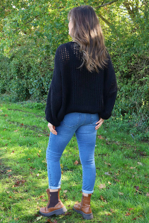 Ziva Knitted Jumper Black - Image 4
