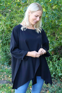 Shannon Seam Detail Top Black