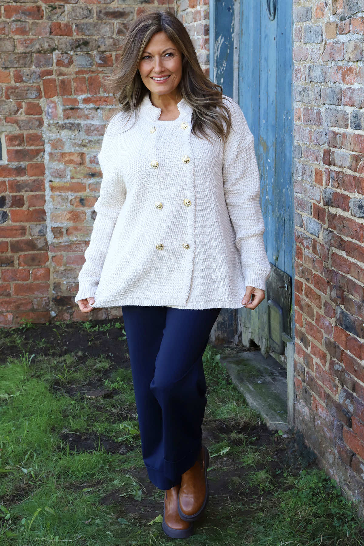 Belinda Knitted Cardigan Stone