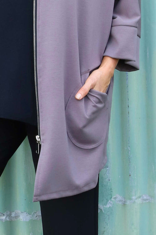 Marjorie Zip Hooded Jacket Mocha - Image 3