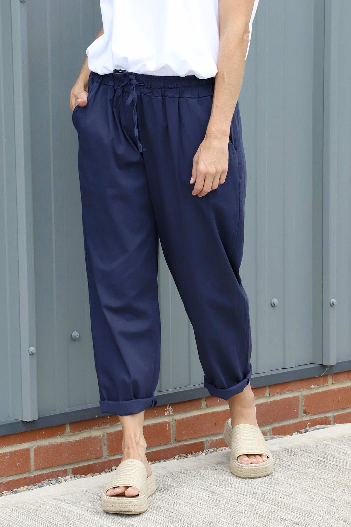 Bethany Cotton Trousers Navy