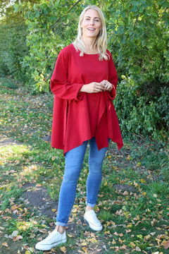 Shannon Seam Detail Top Red