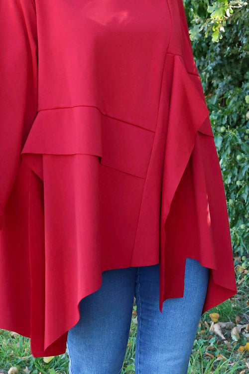 Shannon Seam Detail Top Red - Image 3