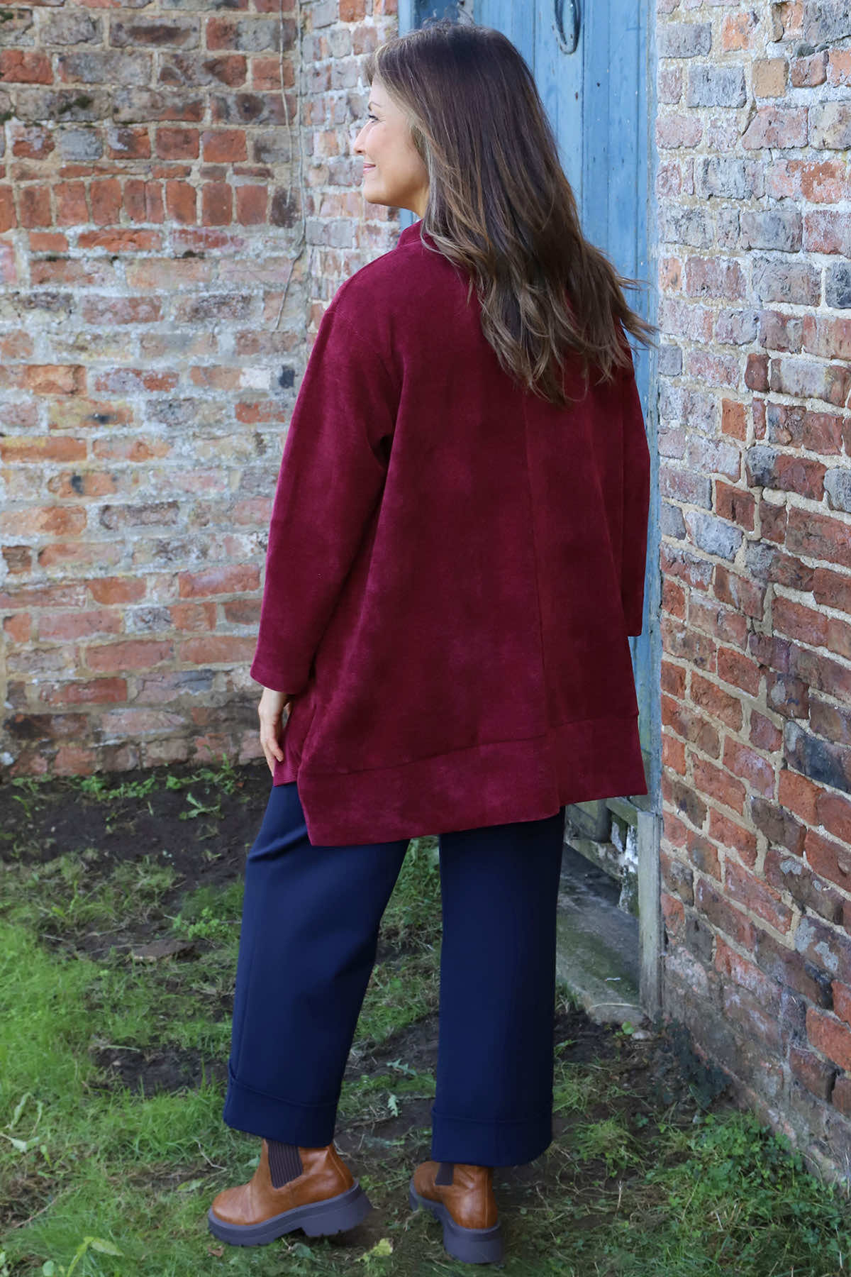 Evangeline Cord Button Top Wine