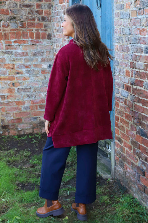 Evangeline Cord Button Top Wine - Image 4