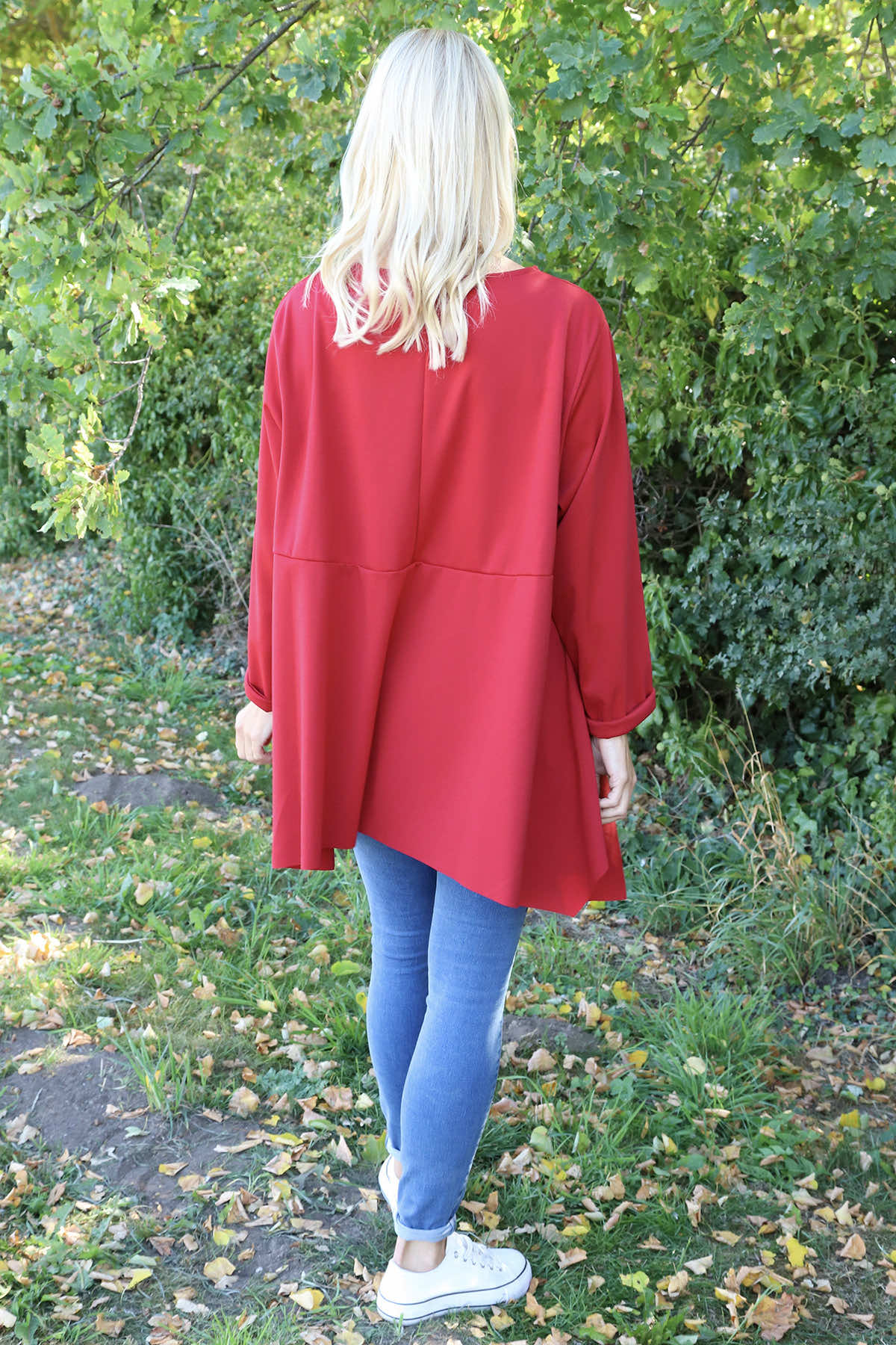 Shannon Seam Detail Top Red