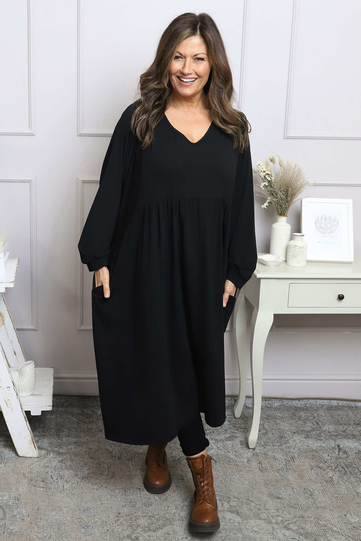 Eliza Cotton Dress Black