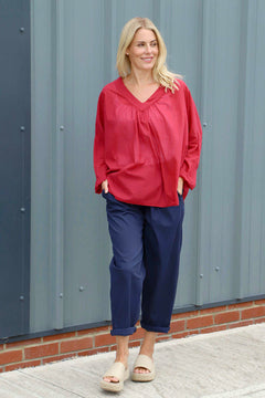 Bethany Cotton Trousers Navy