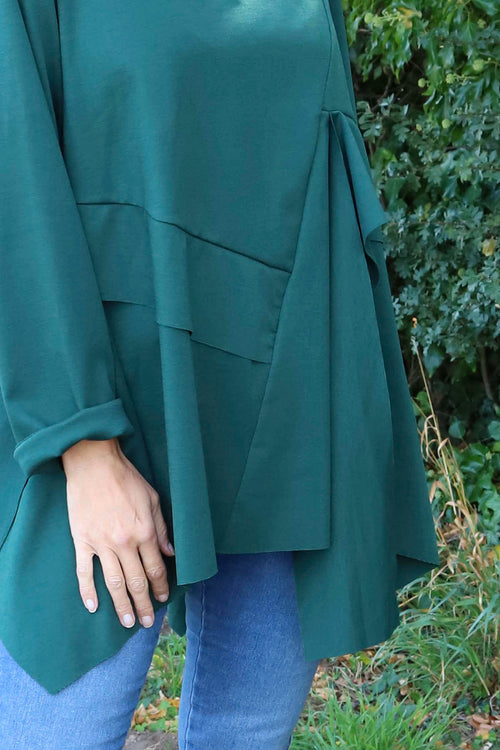 Shannon Seam Detail Top Bottle Green - Image 3