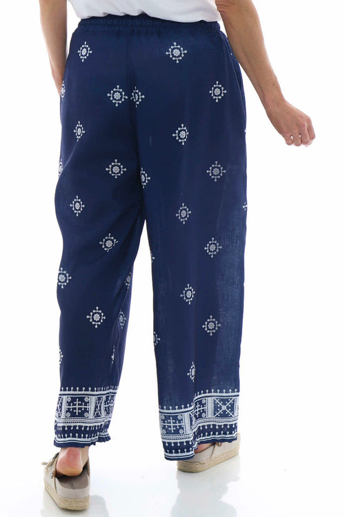 Fazara Print Trousers Navy - Image 8