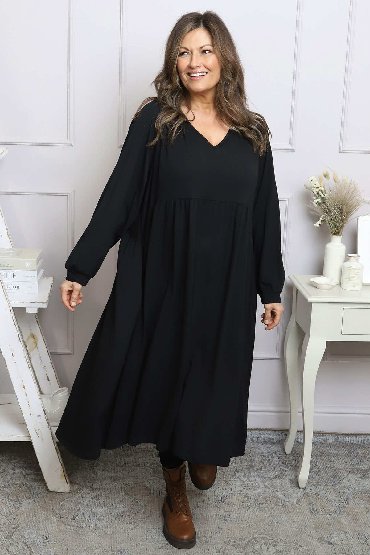 Eliza Cotton Dress Black