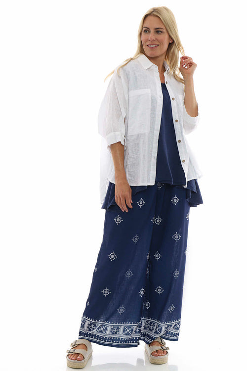 Fazara Print Trousers Navy - Image 2