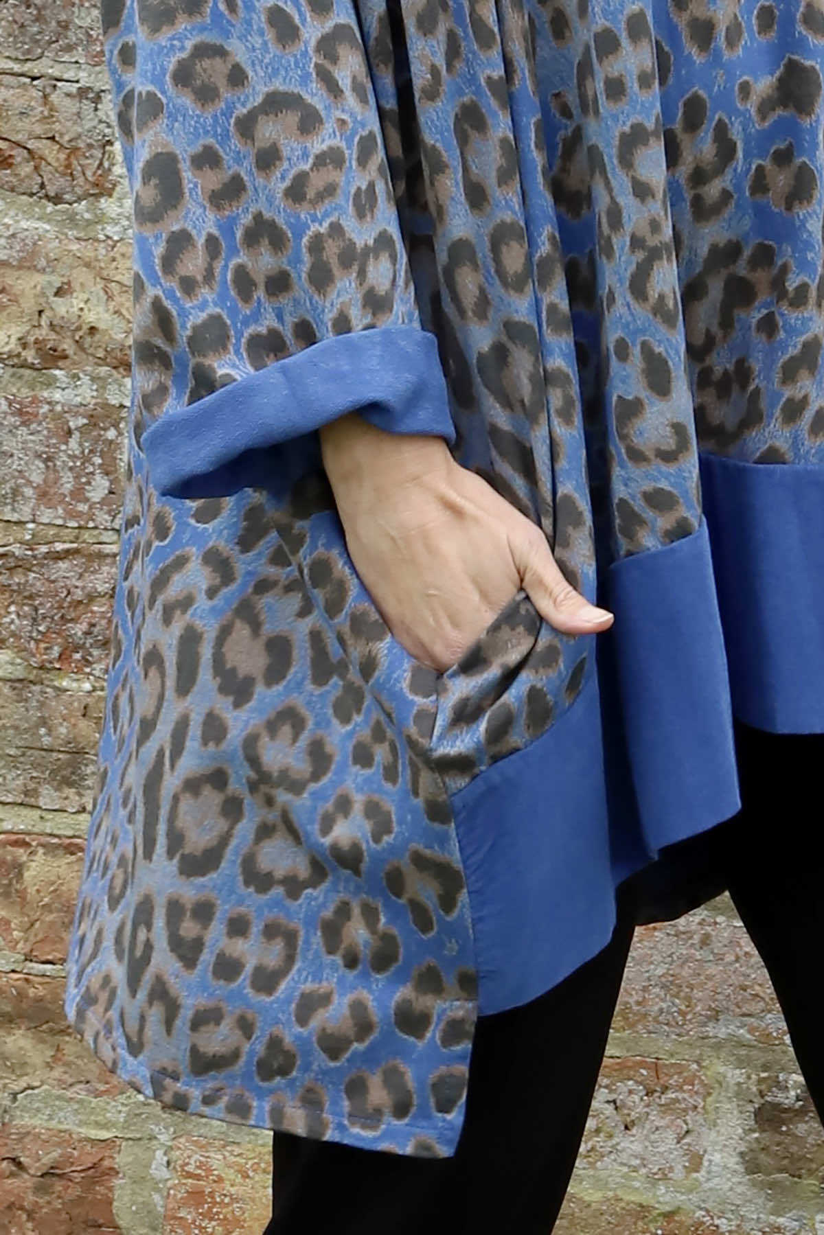 Tamika Leopard Print Cotton Top Cobalt