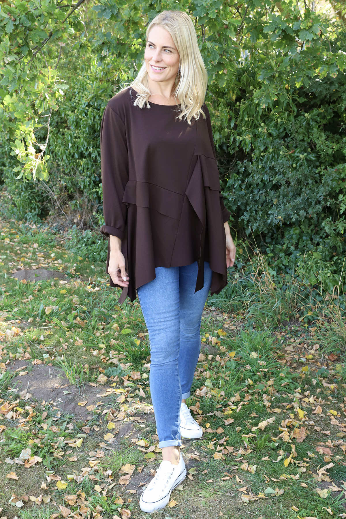 Shannon Seam Detail Top Cocoa