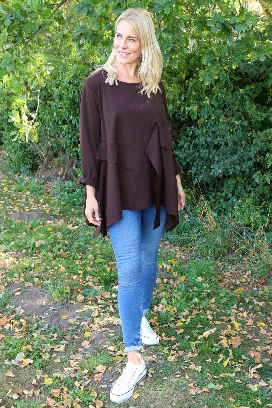 Shannon Seam Detail Top Cocoa