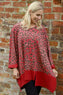 Tamika Leopard Print Cotton Top Red