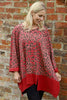 Tamika Leopard Print Cotton Top Red