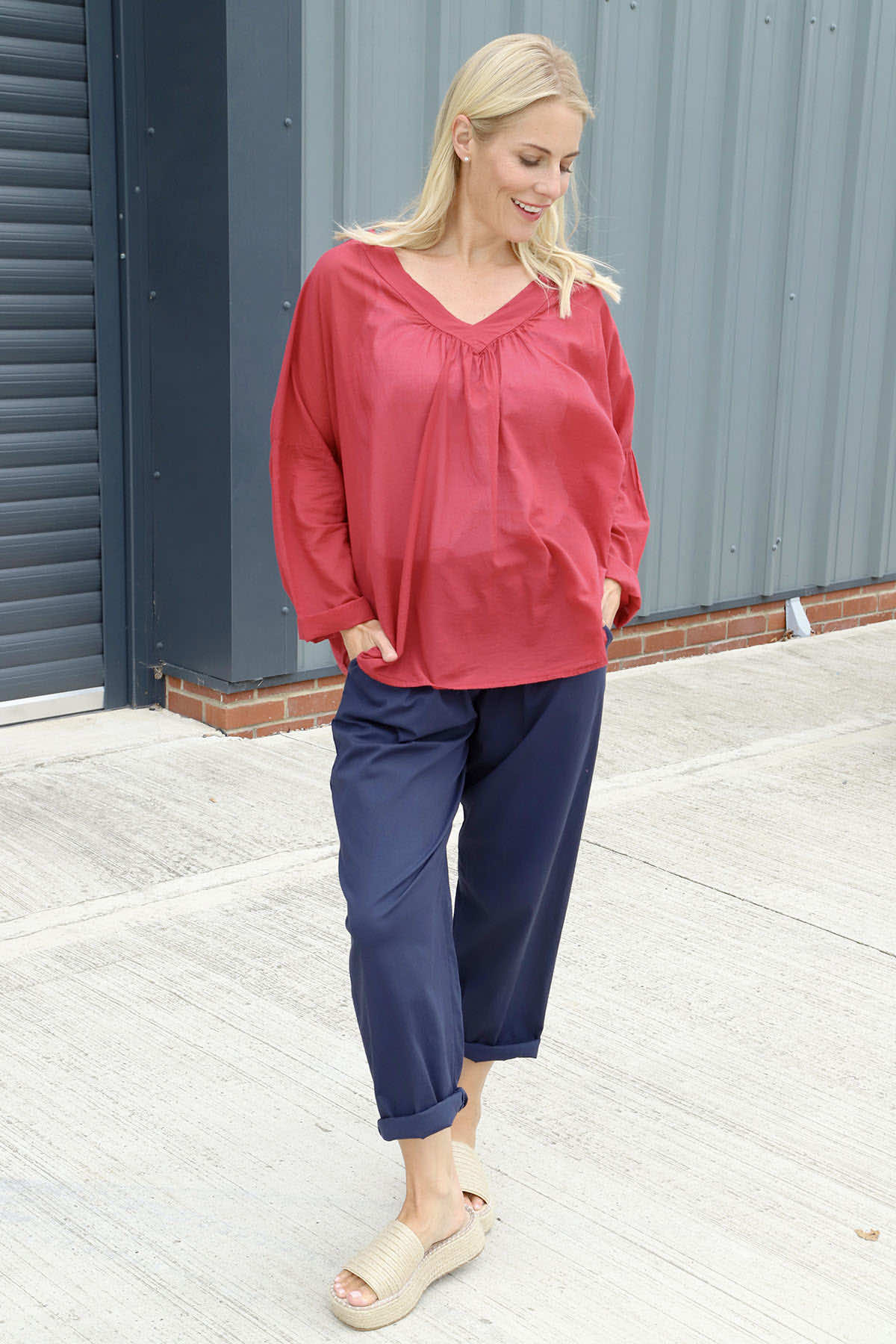 Bethany Cotton Trousers Navy