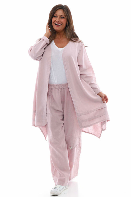 Rowyn Washed Linen Jacket Pink - Image 7