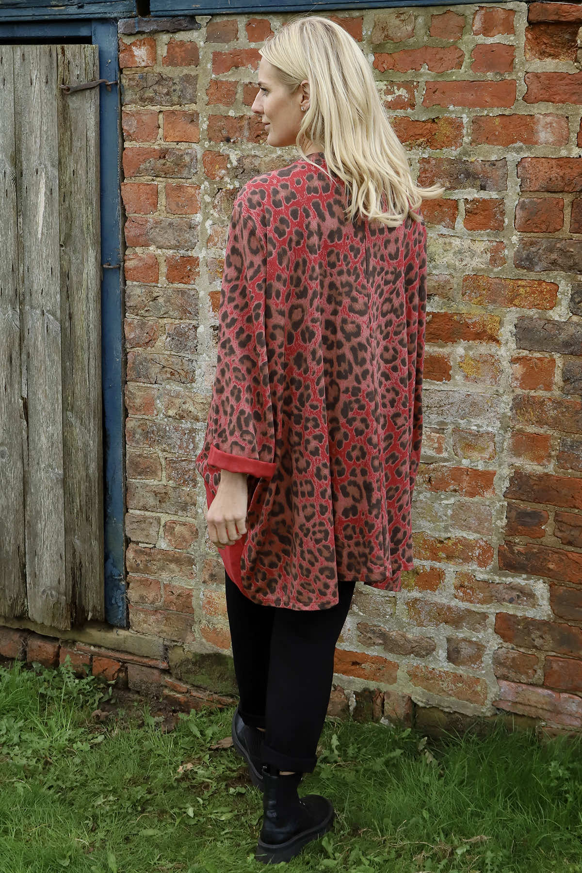 Tamika Leopard Print Cotton Top Red