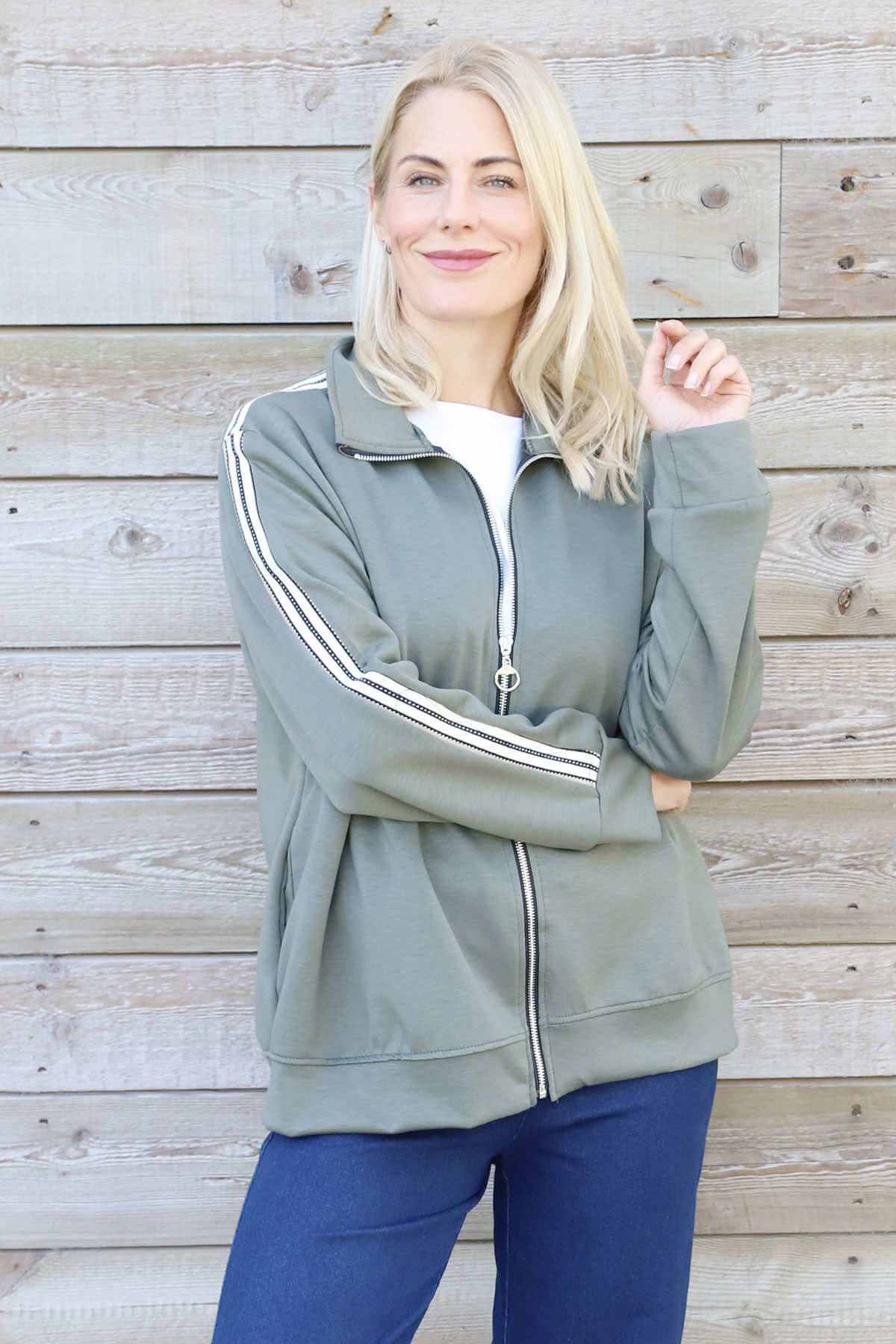 Safiya Zip Jacket Khaki